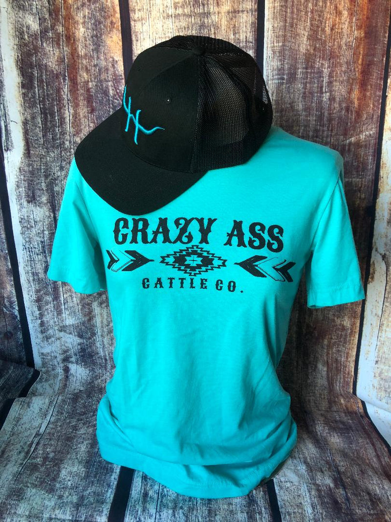 Crazy Ass Cattle Co. Turqoise Green T-Shirt