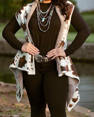 Cow Print Vest