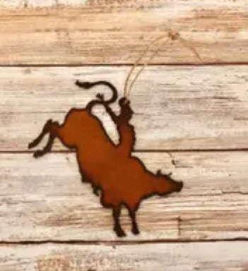 Bull Rider Metal Ornament/Wall Hanging