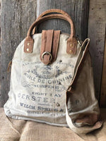 Leather and Canvas "Gerster" Shoulder Bag