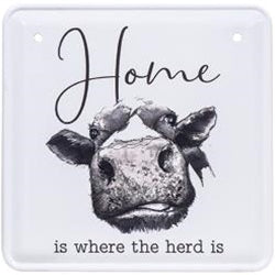 Home Is Where The Herd is Hanging Metal Sign