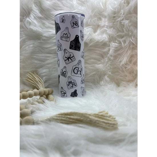 Ear Tag Tumbler w/Straw