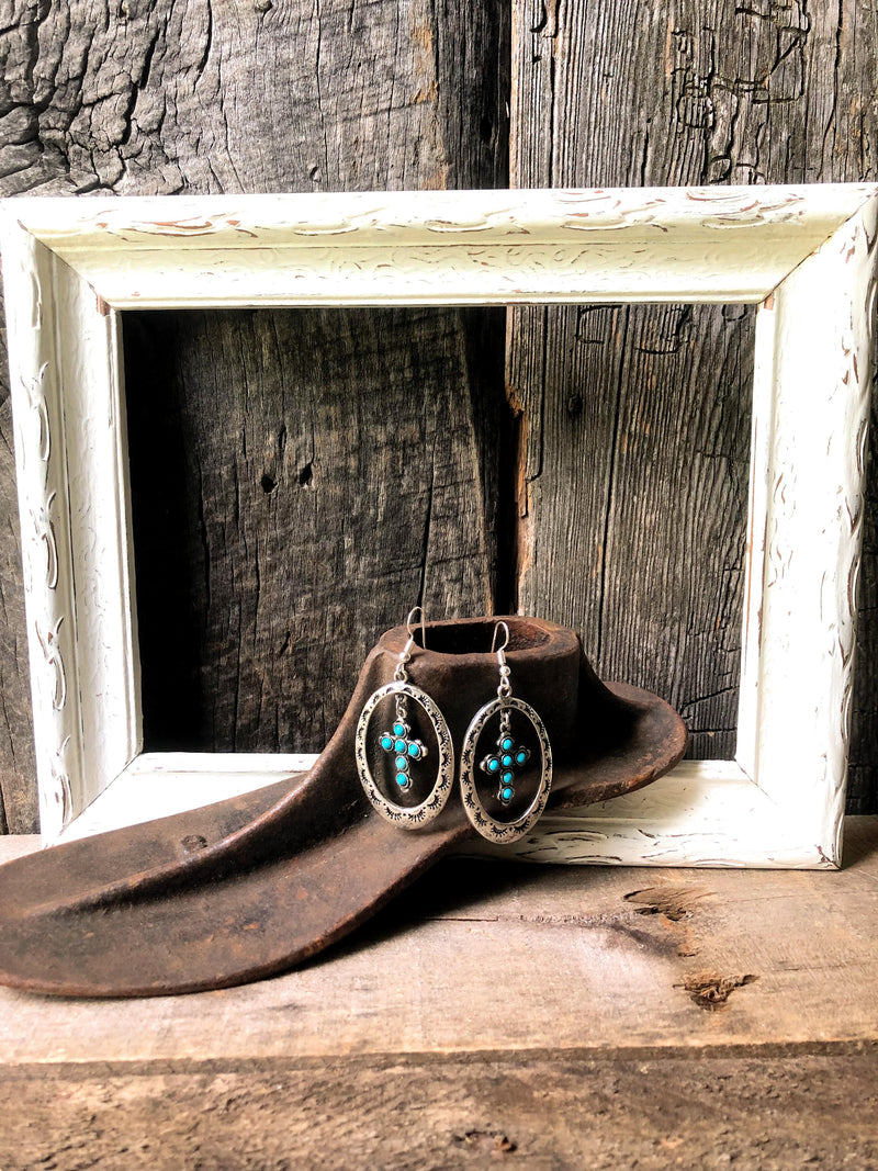 Colors of the West Cross Earring
