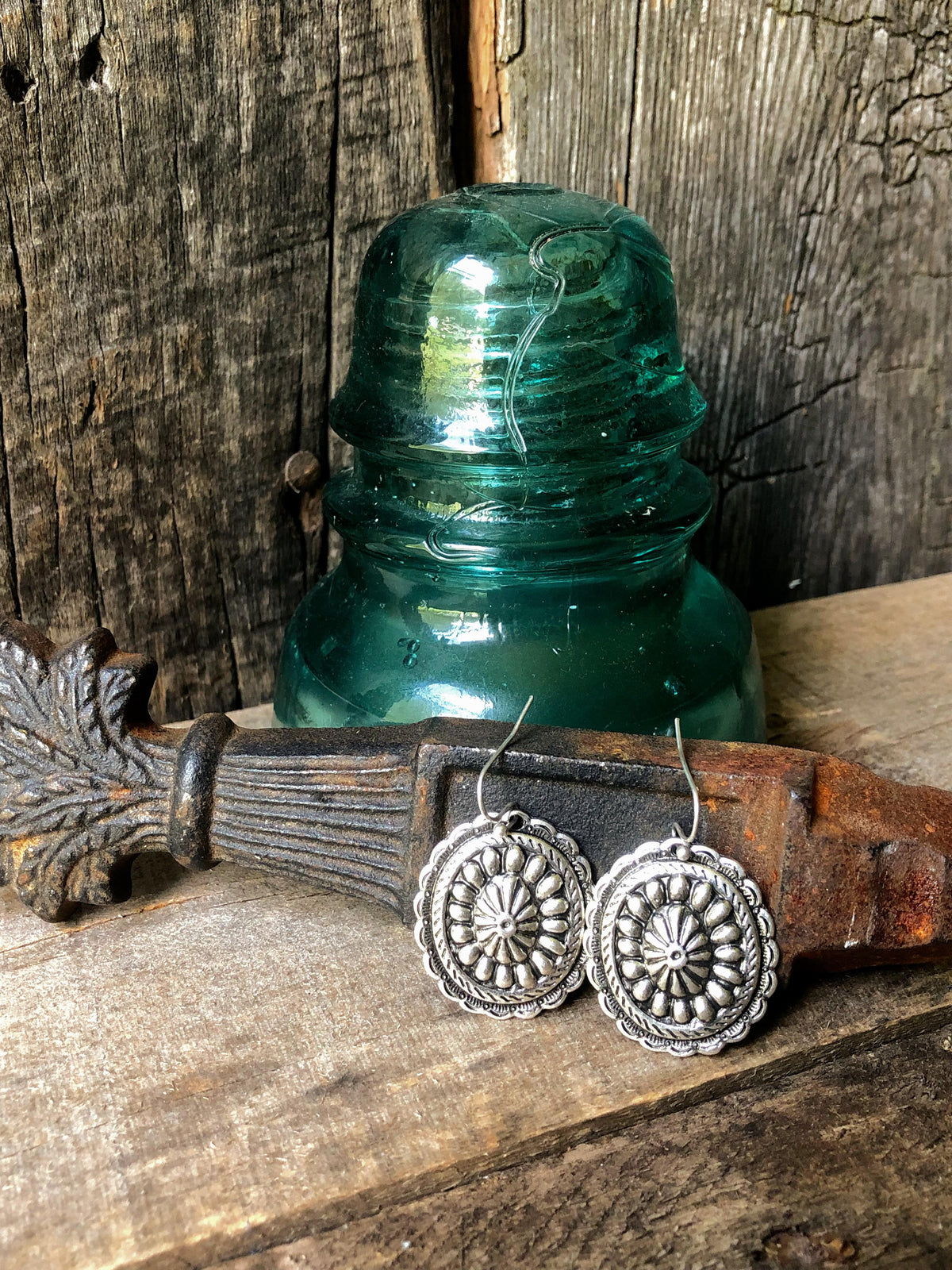 Western Style Concho Earrings