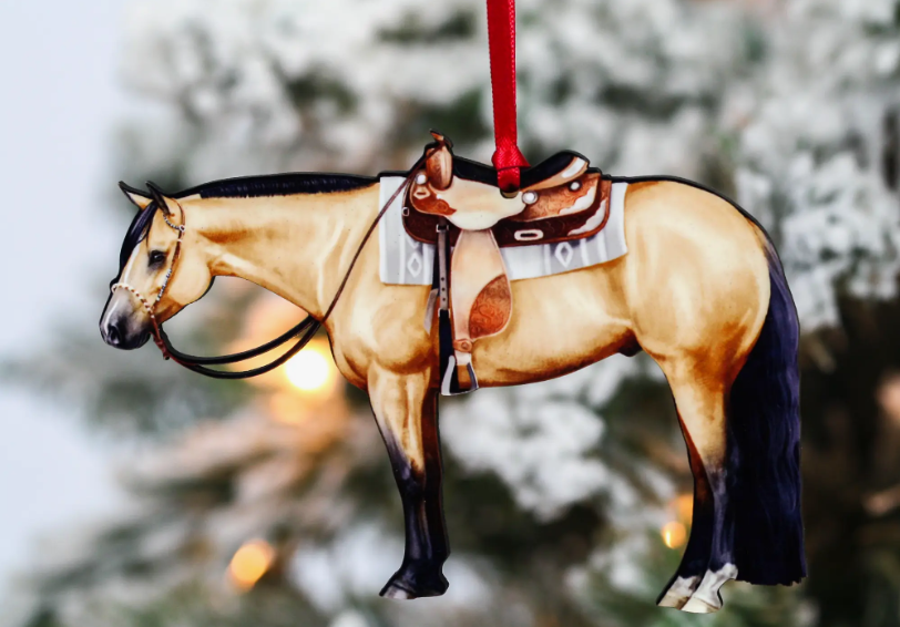 Buckskin Western Quarter Horse Ornament