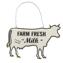 Farm Fresh Milk Metal Hanging Sign