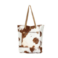 Cowhide Chestnut/Brown and White  Purse/Tote