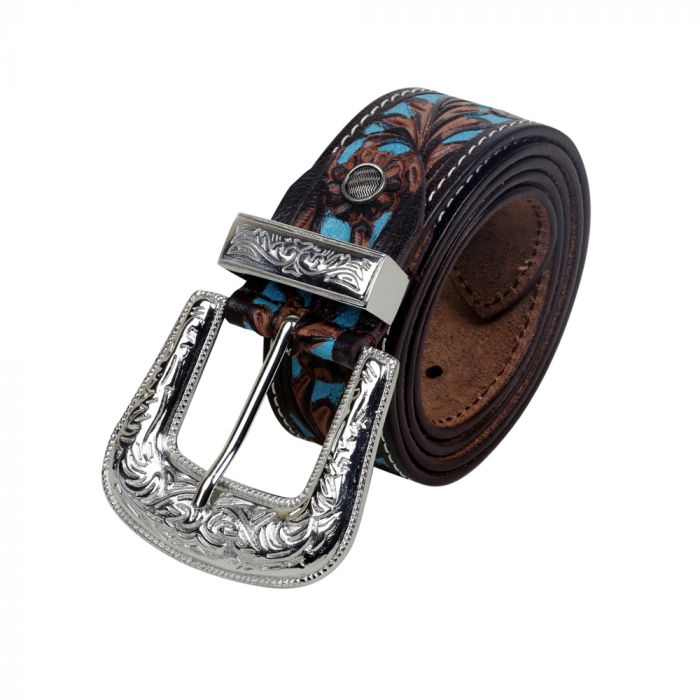 Hand-tooled Leather Belt - B30106, Your choice cheapest of colors - Free Shipping inside the USA