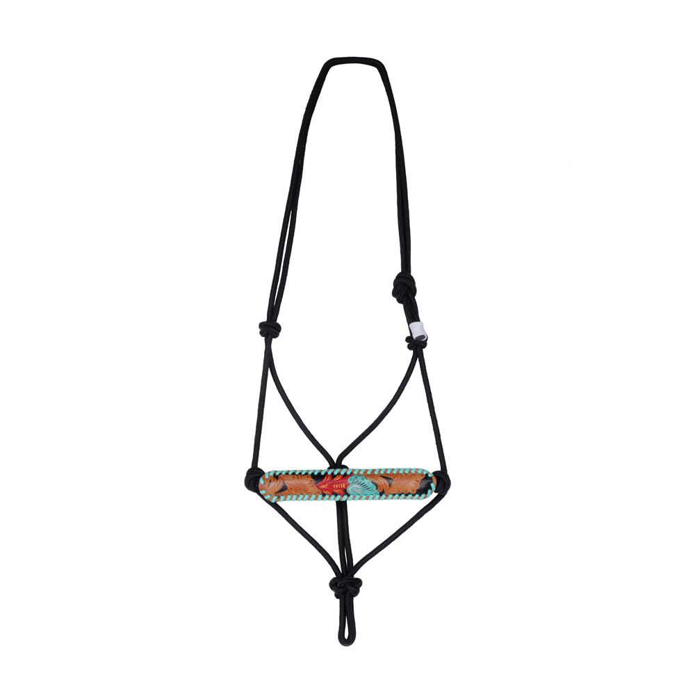 Nylon Rope Halter with Leather Overlay – Western Horizons Trading Company