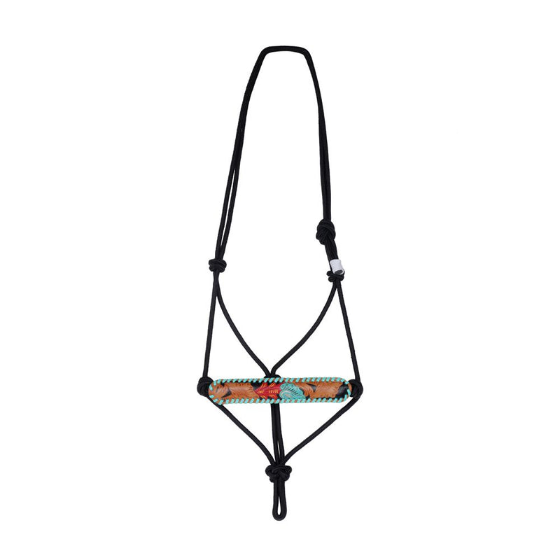 Nylon Rope Halter with Leather Overlay