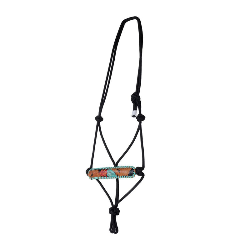 Nylon Rope Halter with Leather Overlay