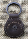 Montana West Coffee Leather with Berry Concho Key Chain