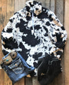 Cow Print Sherpa Black and White