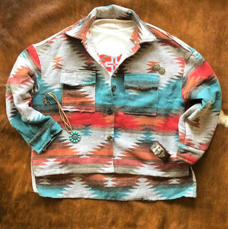 Aztec Print Woven Jacket
