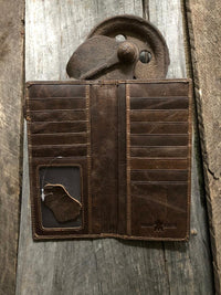 Leather Cowhide Long Wallet