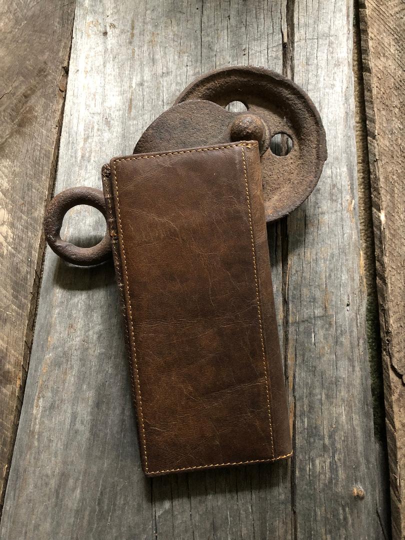 Leather Cowhide Long Wallet