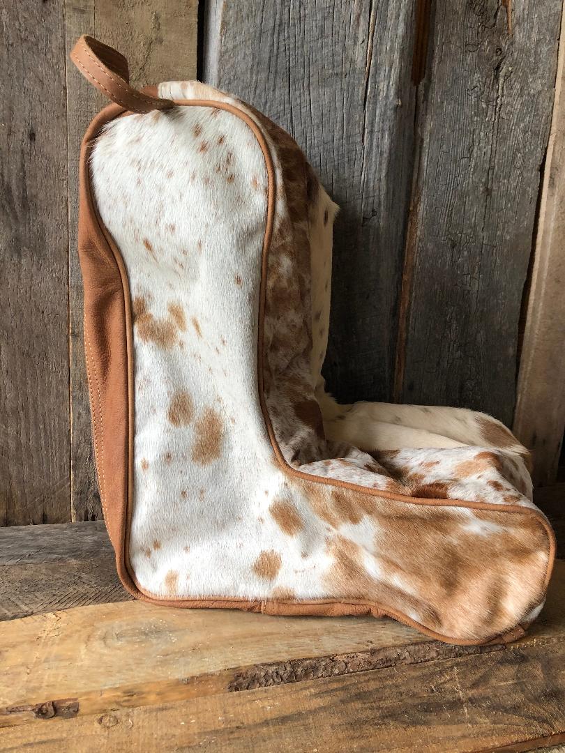 Cowhide and Leather Boot Bag