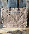 Leather and Canvas Blanket Tote