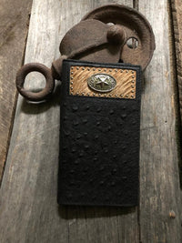 Leather Ostrich Pattern Cowhide Long Wallet