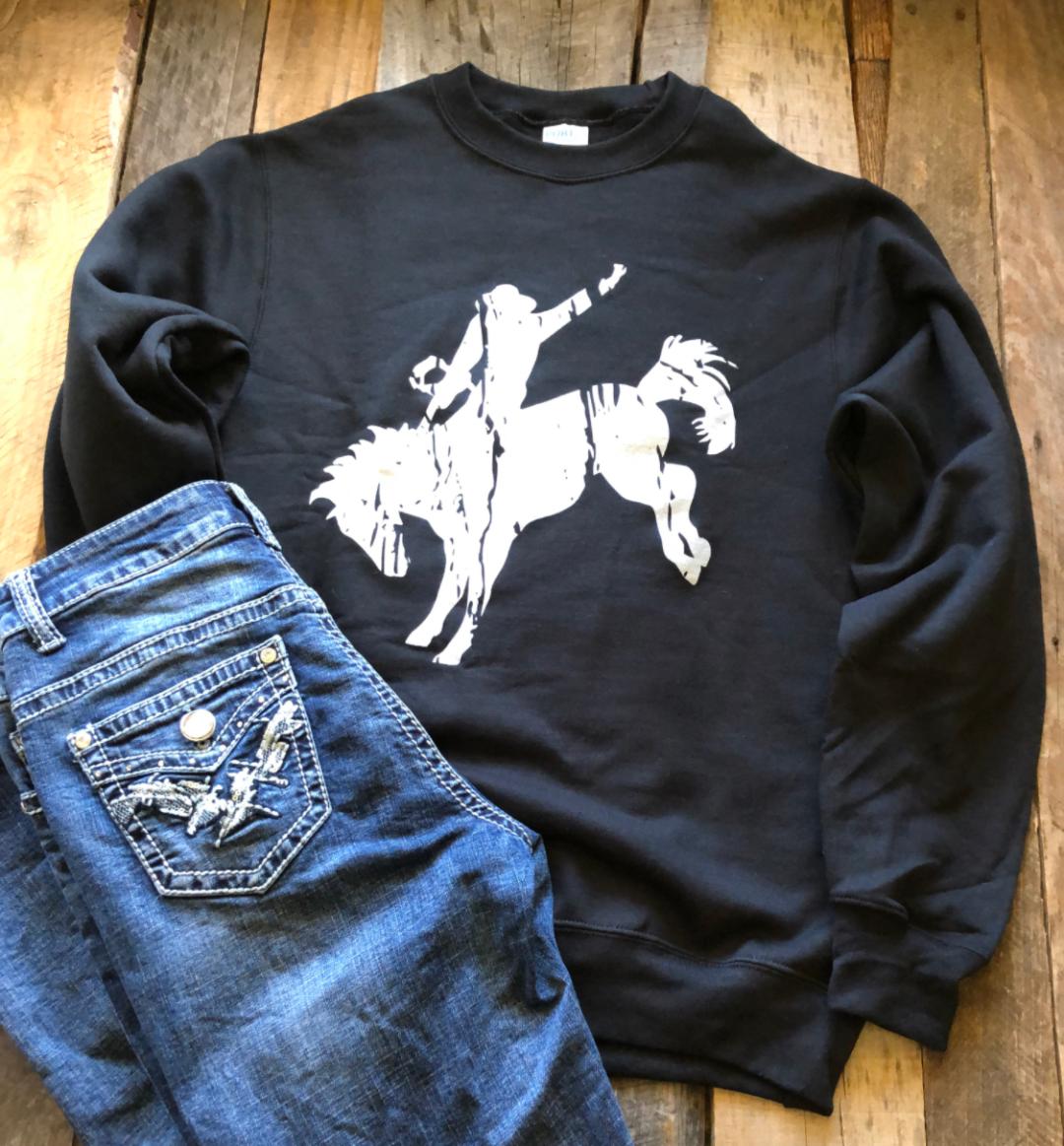 Distressed Bronc Riding Sweatshirt