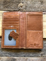 Leather Ostrich Pattern Cowhide Long Wallet