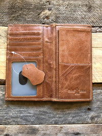 Leather Ostrich Pattern Cowhide Long Wallet