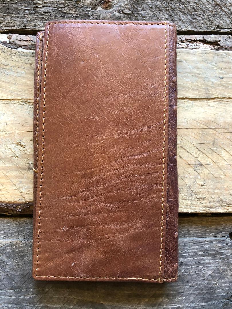 Leather Ostrich Pattern Cowhide Long Wallet