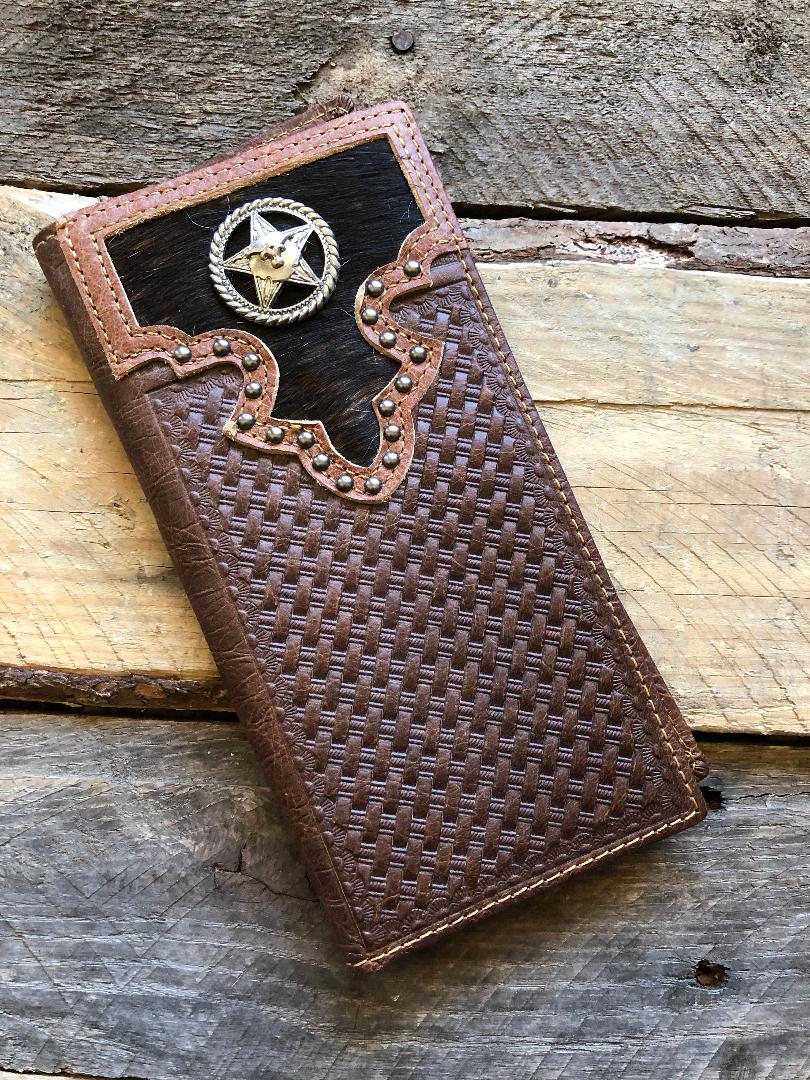 Leather Cowhide Long Wallet