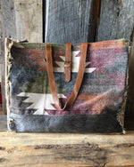 Leather and Canvas Western Blanket Tote