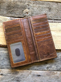 Leather Cowhide Long Wallet