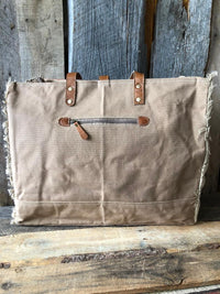 Leather and Canvas Western Blanket Tote